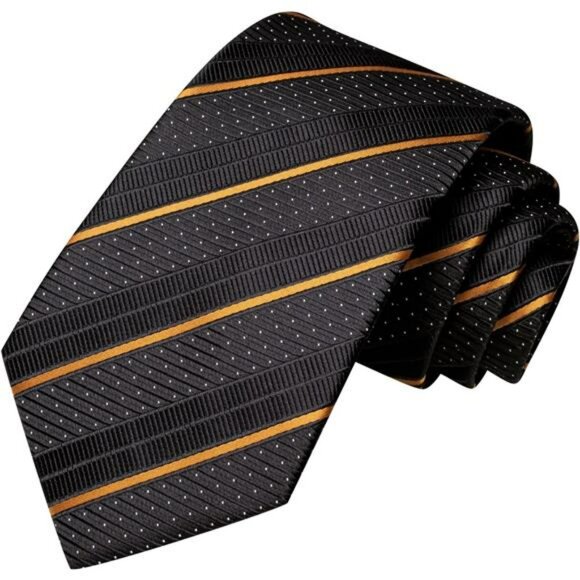 Mens plaid paisley tie set with pocket square cufflinks business wedding necktie - Picture 4 of 7